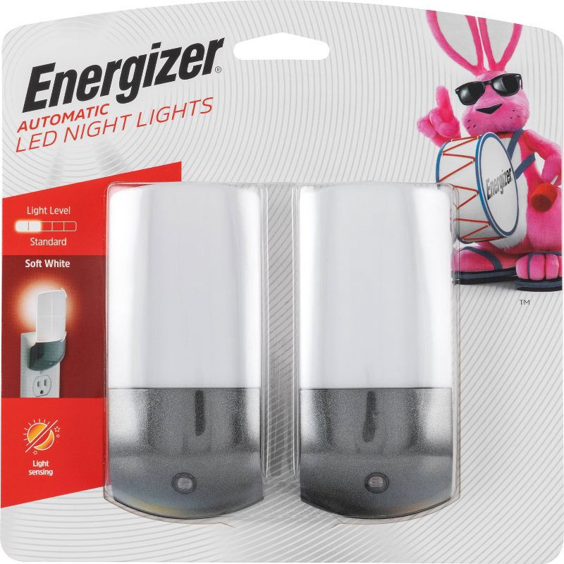 slide 1 of 9, Energizer 2pk Automatic LED Nightlight, 2 ct