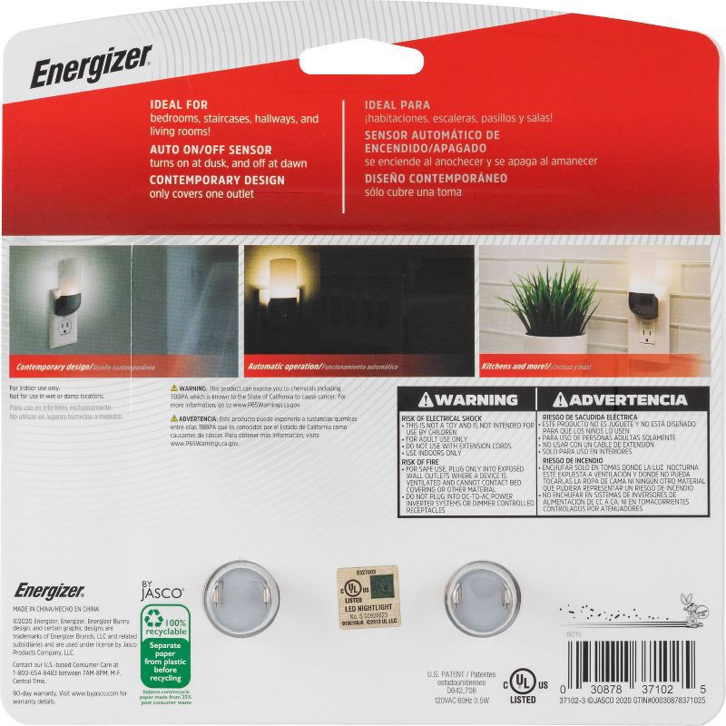 slide 5 of 9, Energizer 2pk Automatic LED Nightlight, 2 ct