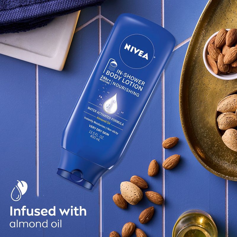 slide 3 of 10, NIVEA Nourishing In Shower Body Lotion for Dry Skin Fresh - 13.5 fl oz, 13.5 fl oz