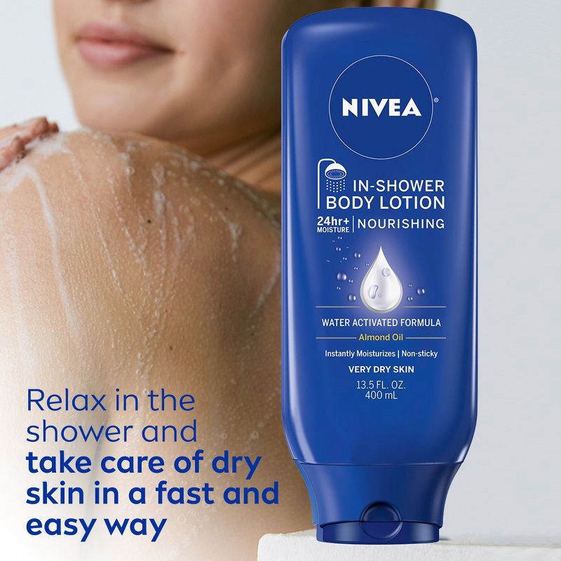 slide 7 of 10, NIVEA Nourishing In Shower Body Lotion for Dry Skin Fresh - 13.5 fl oz, 13.5 fl oz