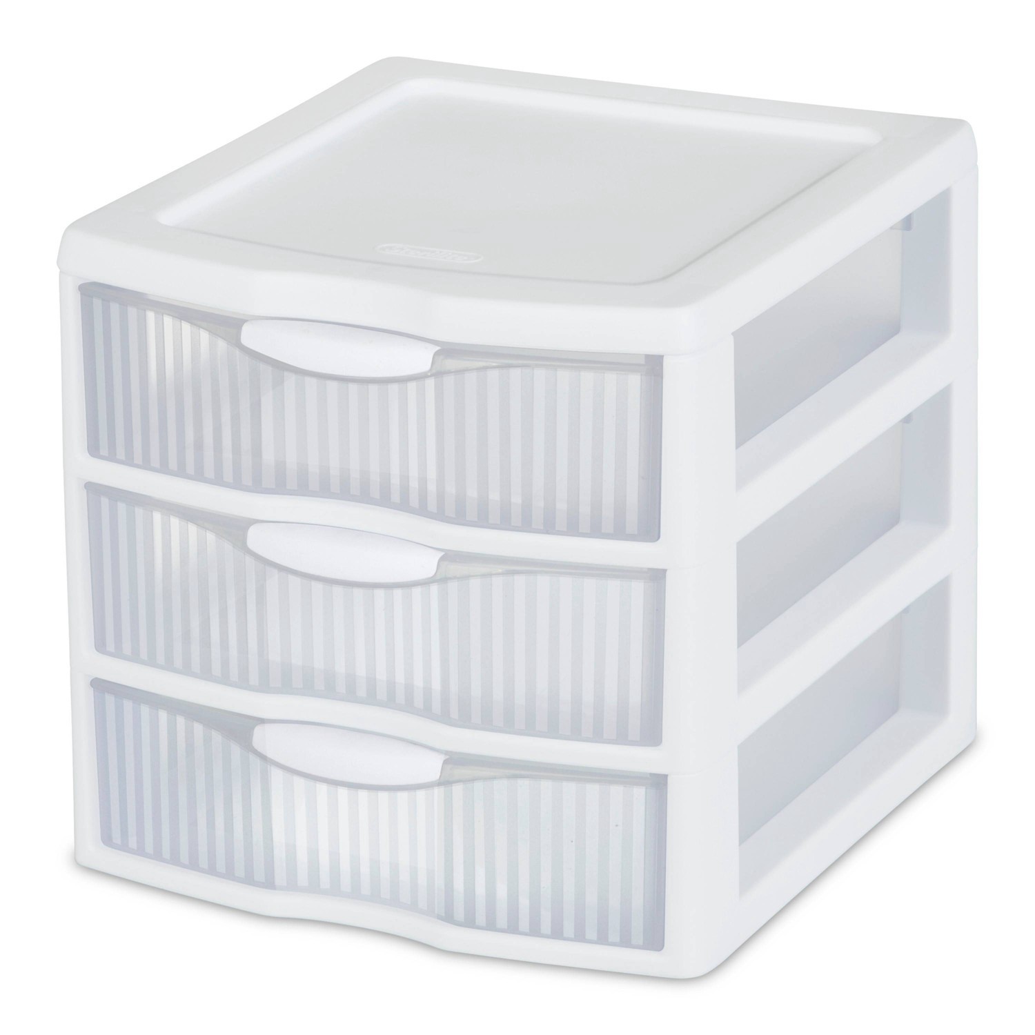 slide 1 of 1, Sterilite 3 Drawer Small Countertop Unit with Drawers Clear/White, 1 ct