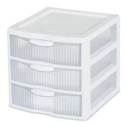 Sterilite 3 Drawer Small Countertop Unit with Drawers Clear/White