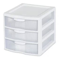 Sterilite 3 Drawer Small Countertop Unit with Drawers Clear/White