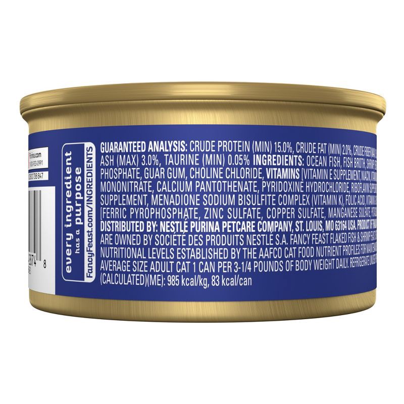 slide 2 of 9, Purina Fancy Feast Flaked Gourmet Wet Cat Food Fish & Shrimp Feast - 3oz, 3 oz