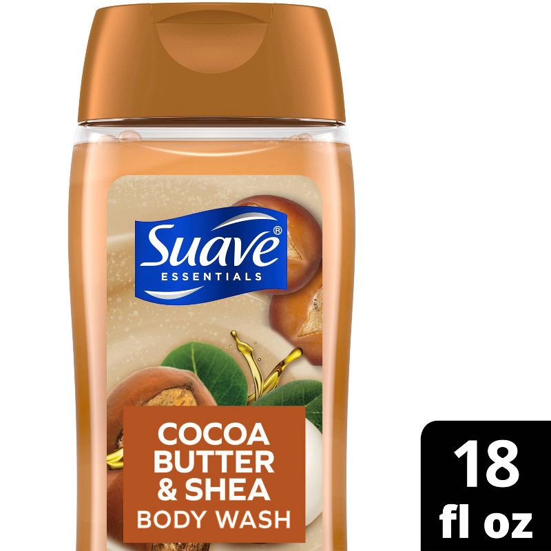 slide 1 of 6, Suave Essentials Cocoa Butter & Shea Creamy Body Wash Soap for All Skin Types - 18 fl oz, 18 fl oz