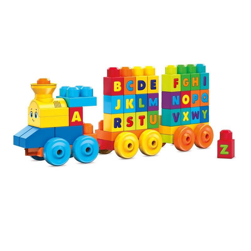 slide 8 of 9, Mega Bloks MEGA ABC Musical Train Preschool Building Block Train Toy with Alphabet Blocks for Learning Letters Plus Real Sounds and Music 50pc, 50 ct