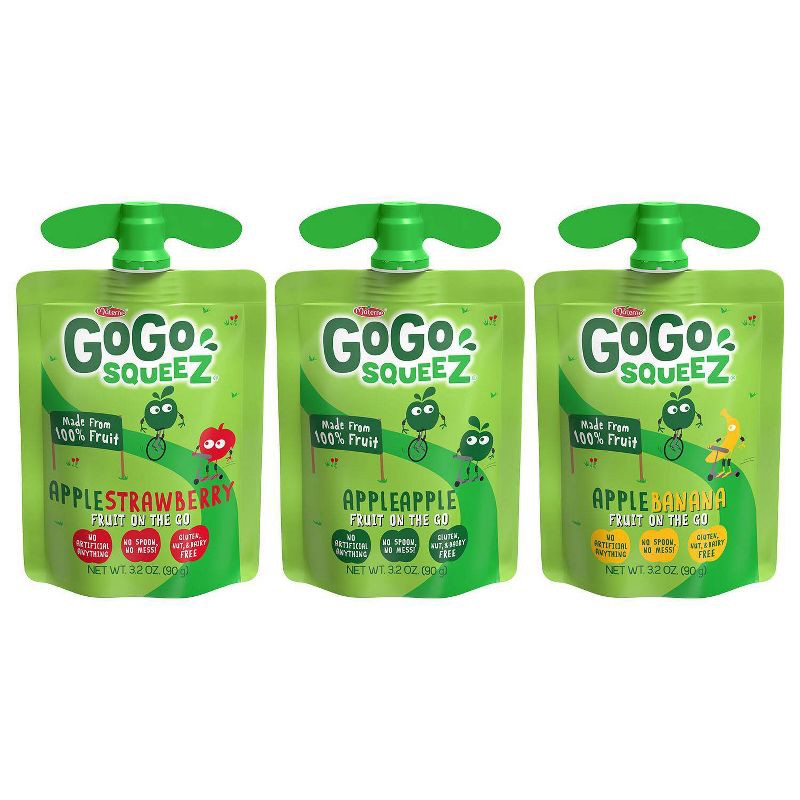 slide 5 of 9, GoGo squeeZ Applesauce Variety Apple/Banana/Strawberry - 3.2oz/12ct, 12 ct; 3.2 oz