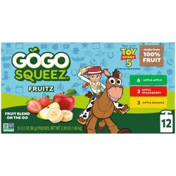 GoGo SqueeZ No Sugar Added Applesauce and Fruit Puree Apple Banana & Strawberry Variety Pack - 3.2oz/12ct