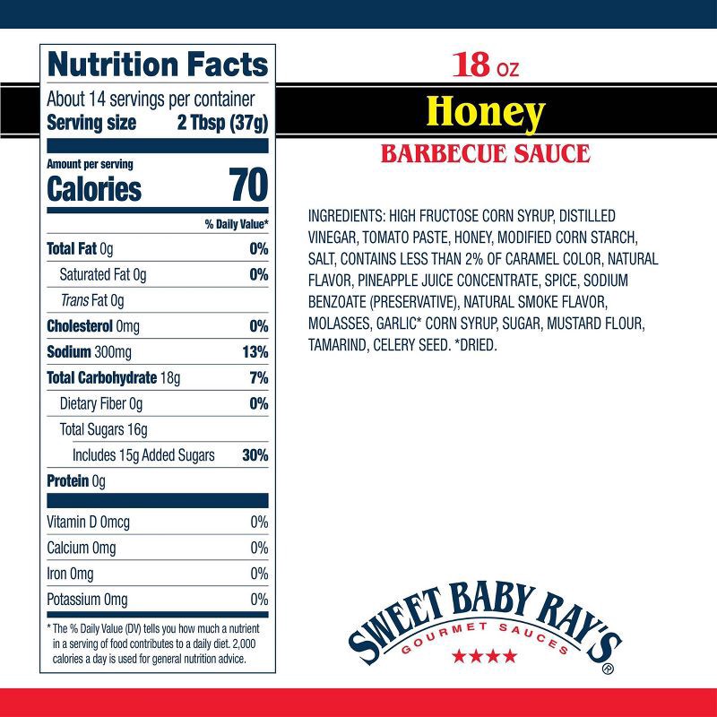 slide 2 of 9, Sweet Baby Ray's Honey Barbecue Sauce - 18oz, 18 oz