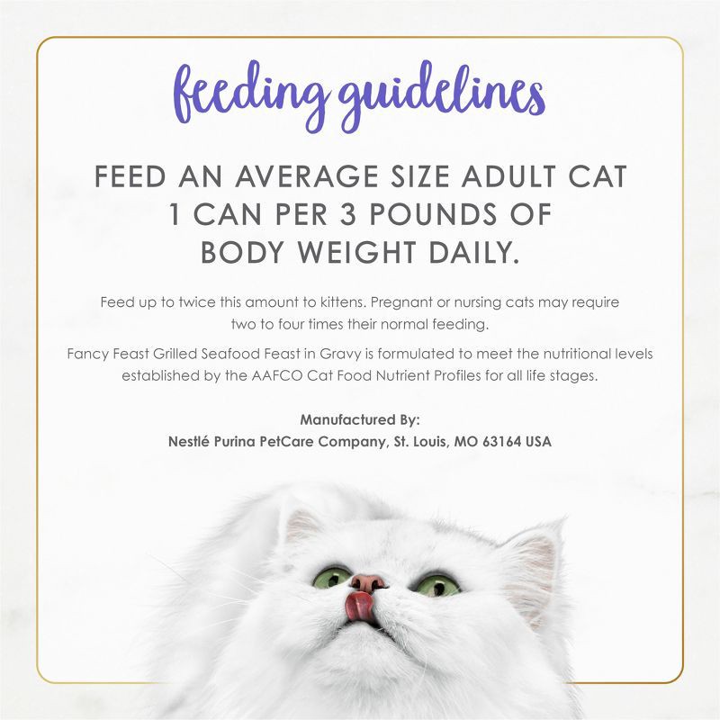 slide 8 of 9, Purina Fancy Feast Grilled Gourmet Wet Cat Food Seafood Feast In Gravy - 3oz, 3 oz