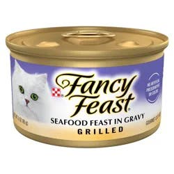 Purina Fancy Feast Grilled Gourmet Wet Cat Food Seafood Feast In Gravy - 3oz
