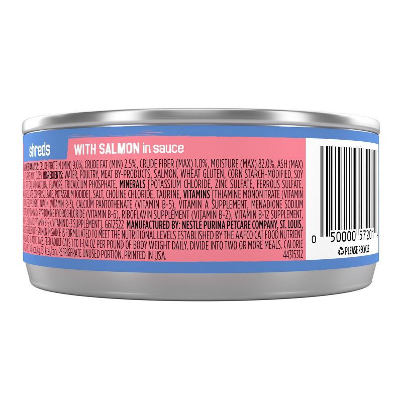 slide 3 of 5, Purina Friskies Shreds Wet Cat Food with Salmon In Sauce - 5.5oz, 5.5 oz