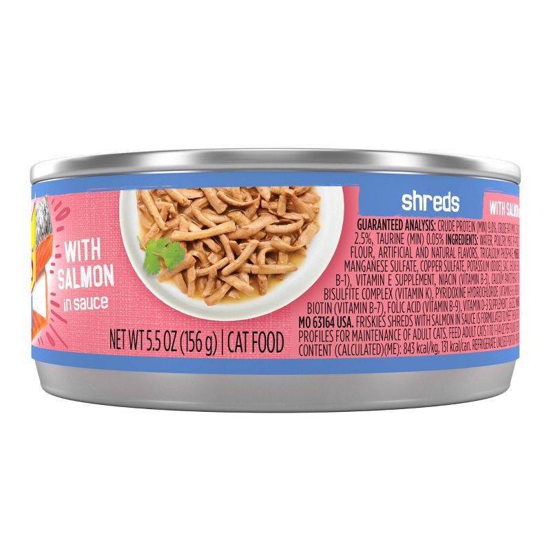 slide 5 of 5, Purina Friskies Shreds Wet Cat Food with Salmon In Sauce - 5.5oz, 5.5 oz