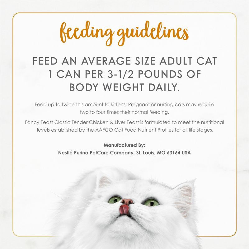 slide 8 of 9, Purina Fancy Feast Classic Paté Gourmet Wet Cat Food Tender Liver & Chicken Feast - 3oz, 3 oz