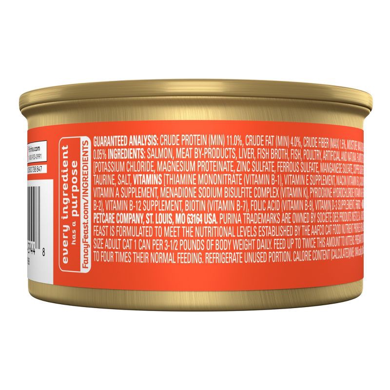 slide 2 of 9, Purina Fancy Feast Grain Free Classic Paté Fish, Seafood and Salmon Flavor Wet Cat Food - 3oz, 3 oz