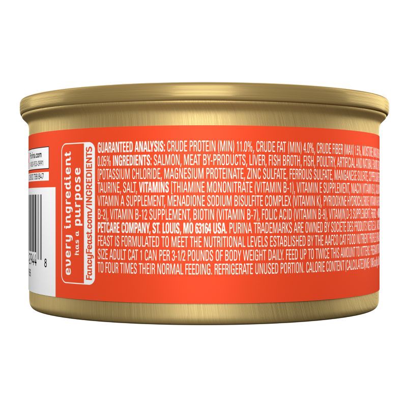 slide 3 of 5, Purina Fancy Feast Grain Free Classic Paté Fish, Seafood and Salmon Flavor Wet Cat Food - 3oz, 3 oz