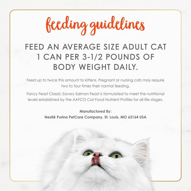 slide 8 of 9, Purina Fancy Feast Grain Free Classic Paté Fish, Seafood and Salmon Flavor Wet Cat Food - 3oz, 3 oz