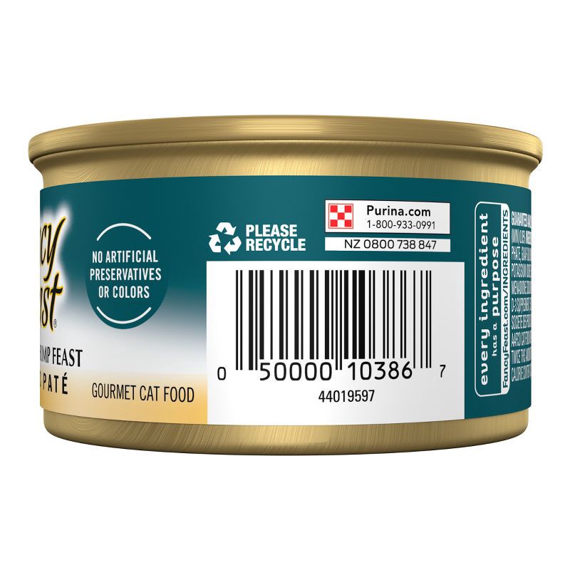 slide 5 of 5, Purina Fancy Feast Classic Paté Gourmet Wet Cat Food Salmon, Fish & Shrimp Feast - 3oz, 3 oz