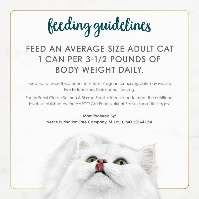 slide 8 of 9, Purina Fancy Feast Classic Paté Gourmet Wet Cat Food Salmon, Fish & Shrimp Feast - 3oz, 3 oz