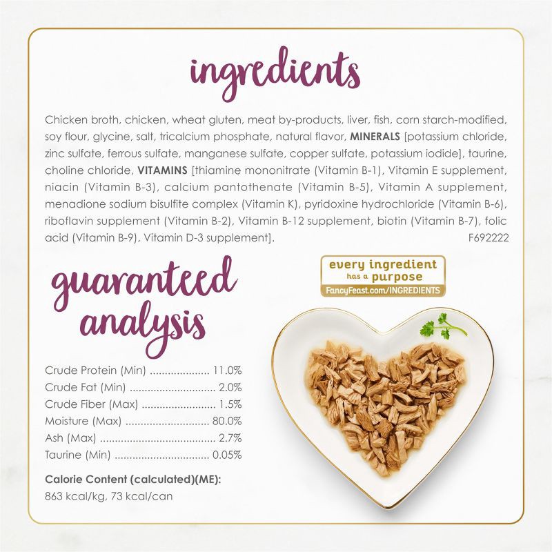 slide 6 of 9, Purina Fancy Feast Grilled Chicken Flavor Feast in Gravy Wet Cat Food Cans - 3oz/12ct Pack, 12 ct; 3 oz