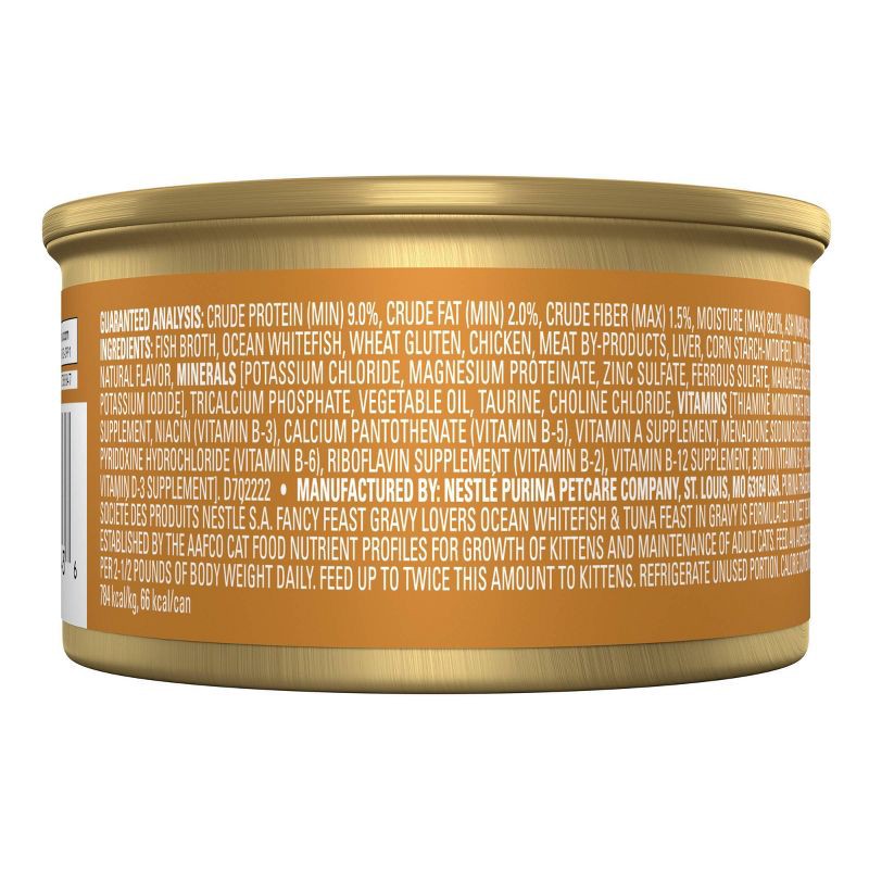 slide 3 of 5, Purina Fancy Feast Gravy Lovers Gourmet Ocean White Fish and Tuna Flavor Gravy Wet Cat Food - 3oz, 3 oz