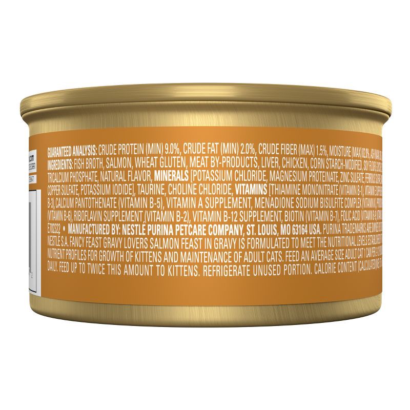 slide 8 of 8, Purina Fancy Feast Gravy Lovers Gourmet Wet Cat Food Salmon Feast In Fish Flavor Gravy - 3oz, 3 oz