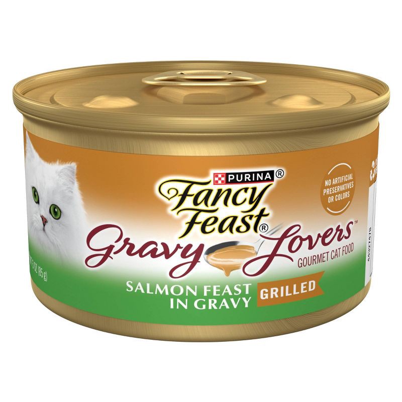 slide 1 of 8, Purina Fancy Feast Gravy Lovers Gourmet Wet Cat Food Salmon Feast In Fish Flavor Gravy - 3oz, 3 oz