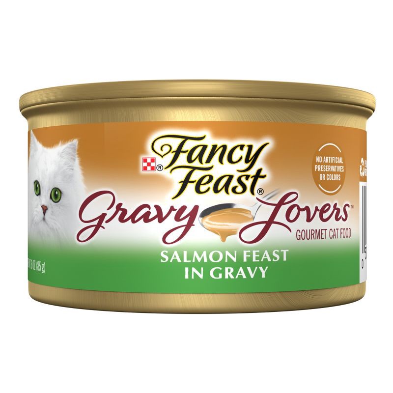 slide 1 of 8, Purina Fancy Feast Gravy Lovers Gourmet Wet Cat Food Salmon Feast In Fish Flavor Gravy - 3oz, 3 oz