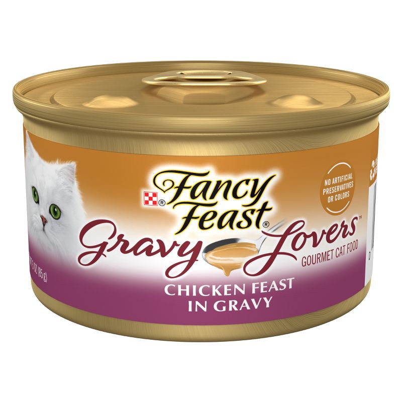 slide 1 of 5, Purina Fancy Feast Gravy Lovers Gourmet Wet Cat Food Chicken Feast In Grilled Chicken Flavor Gravy - 3oz, 3 oz