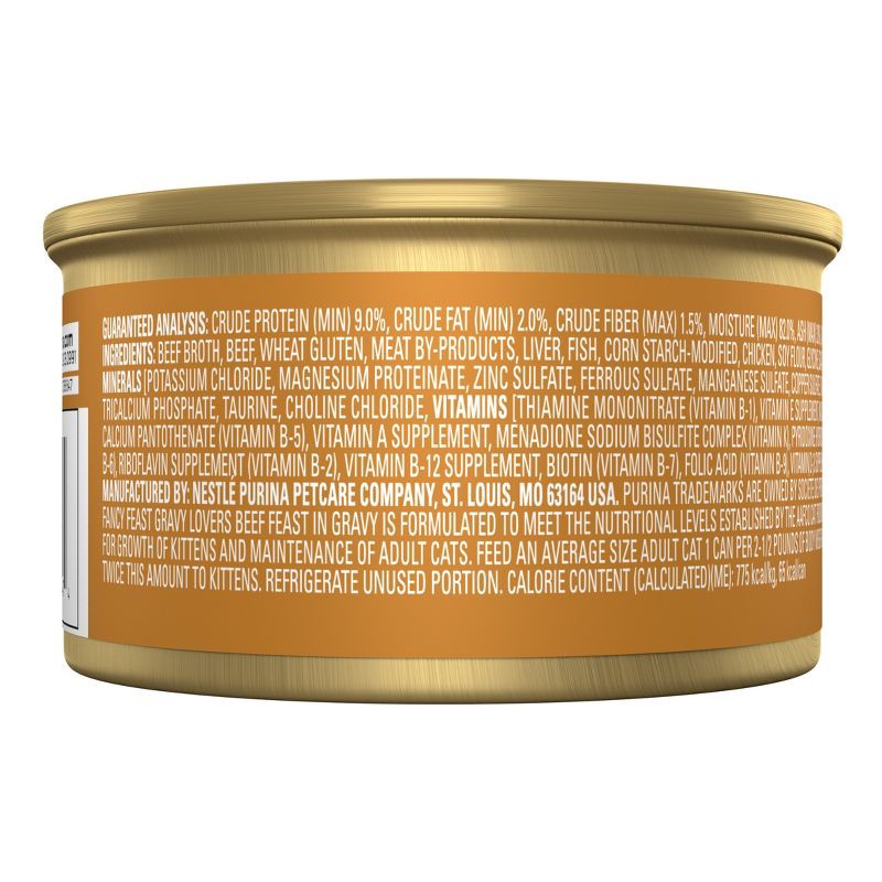 slide 2 of 9, Purina Fancy Feast Gravy Lovers Gourmet Wet Cat Food Beef Feast In Roasted Beef Flavor Gravy - 3oz, 3 oz