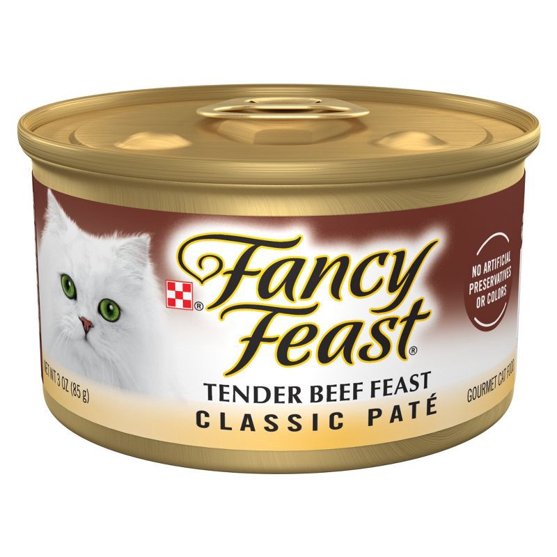 slide 1 of 9, Purina Fancy Feast Classic Paté Gourmet Wet Cat Food Tender Beef Feast - 3oz, 3 oz