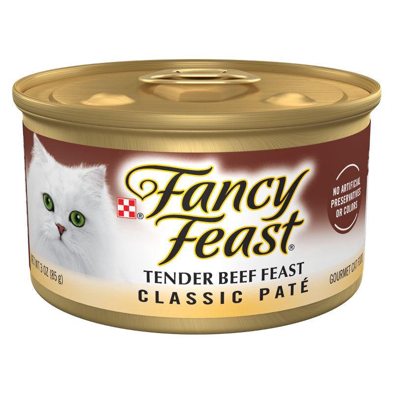 slide 1 of 5, Purina Fancy Feast Classic Paté Gourmet Wet Cat Food Tender Beef Feast - 3oz, 3 oz