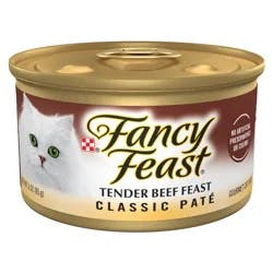 Purina Fancy Feast Classic Paté Gourmet Wet Cat Food Tender Beef Feast - 3oz