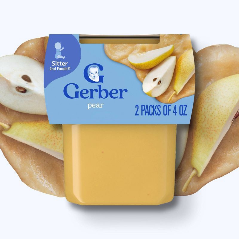 slide 7 of 10, Gerber Non-GMO Baby Food Stage 2 Pear Puree Tub - 2ct/4oz Each, 2 ct; 4 oz