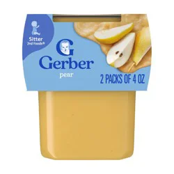 Gerber Baby Food Stage 2 Pear Puree Tub - 2ct/4oz Each