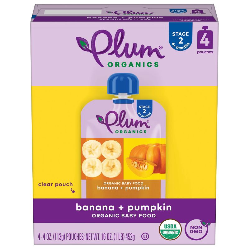 slide 1 of 10, Plum Organics Baby Food Stage 2 - Banana Pumpkin - 4oz, 4 oz