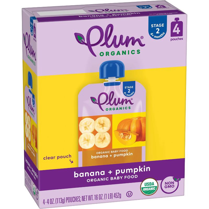 slide 3 of 10, Plum Organics Baby Food Stage 2 - Banana Pumpkin - 4oz, 4 oz