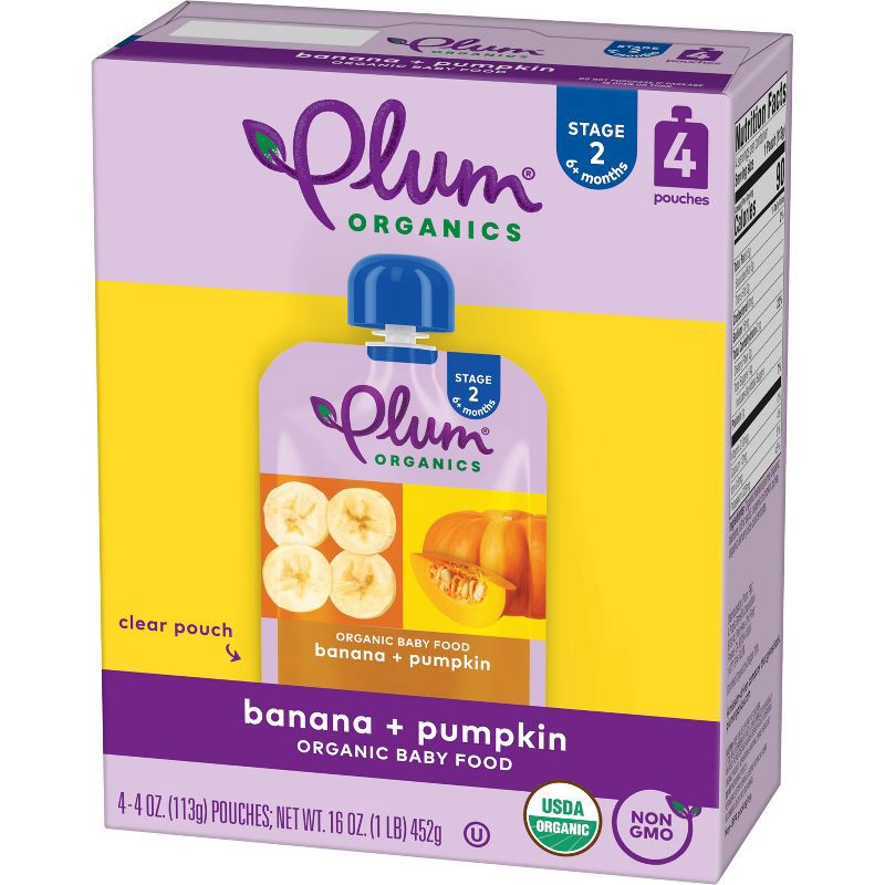 slide 9 of 10, Plum Organics Baby Food Stage 2 - Banana Pumpkin - 4oz, 4 oz