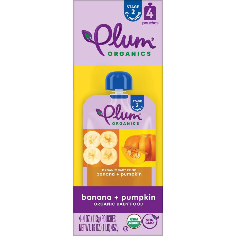 slide 5 of 10, Plum Organics Baby Food Stage 2 - Banana Pumpkin - 4oz, 4 oz