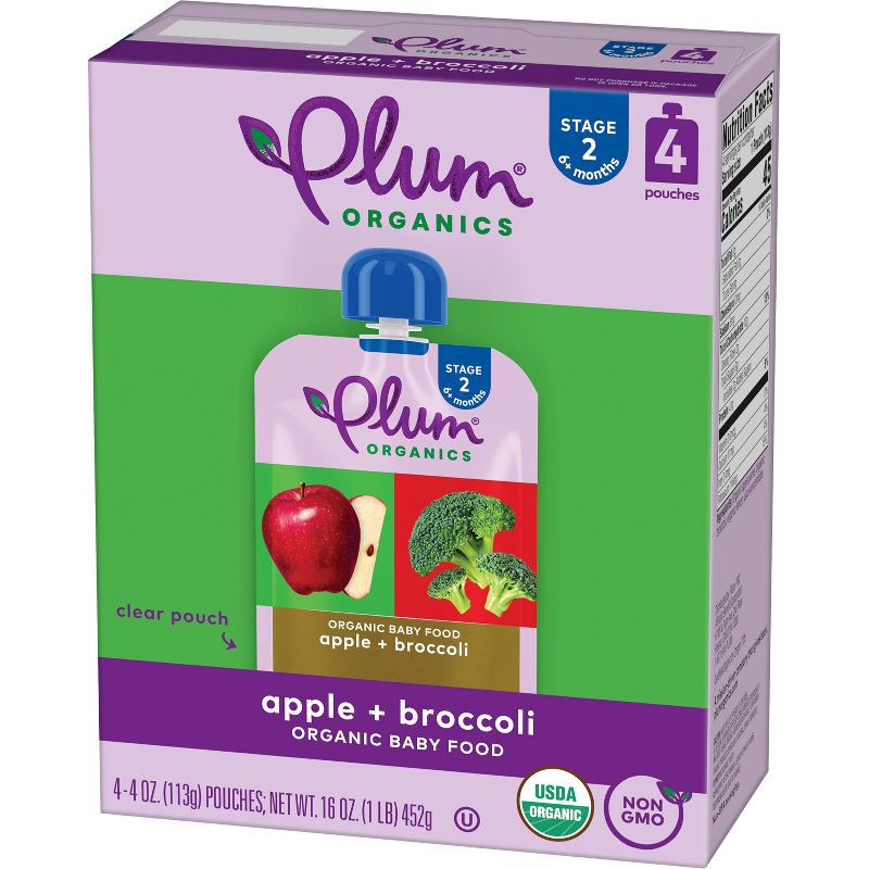 slide 6 of 11, Plum Organics Baby Food Stage 2 - Apple Broccoli - 4oz, 4 oz