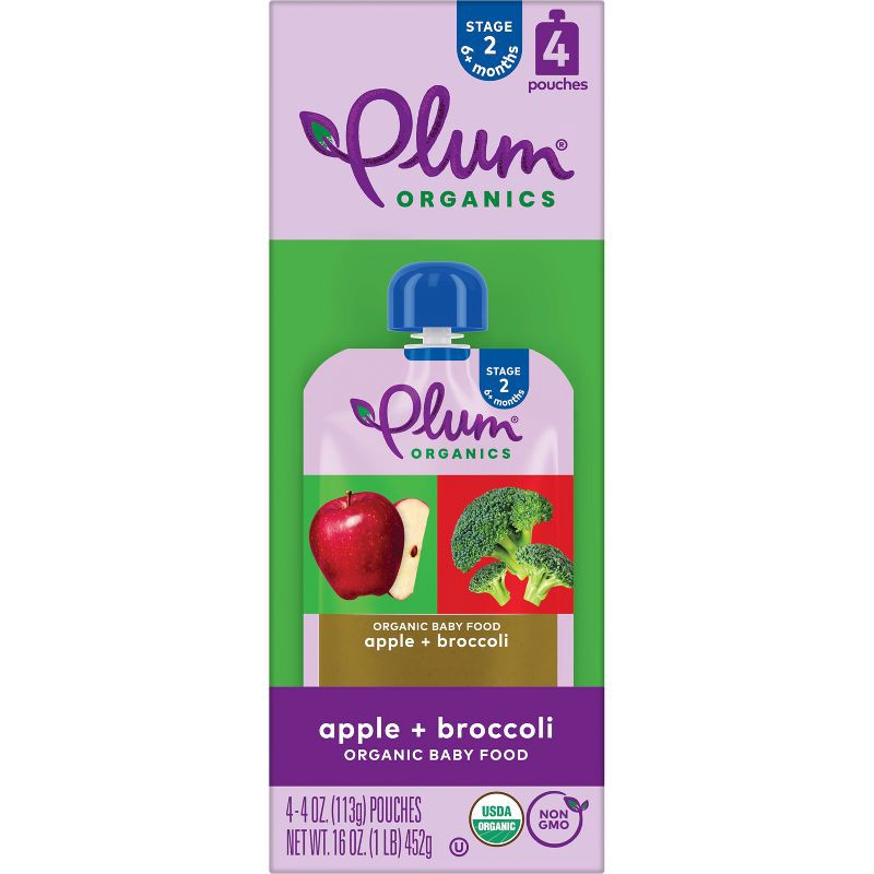 slide 5 of 11, Plum Organics Baby Food Stage 2 - Apple Broccoli - 4oz, 4 oz