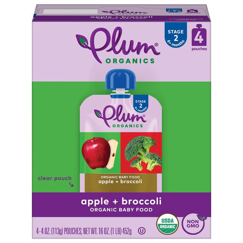 slide 1 of 11, Plum Organics Baby Food Stage 2 - Apple Broccoli - 4oz, 4 oz