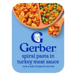 Gerber Baby Food Spiral Pasta in Turkey Meat Sauce with Green and Yellow Beans Toddler Meals- 6.67oz