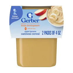 Gerber Baby Food Stage 2 Apple Banana with Oatmeal Cereal Puree Tub - 2ct/8oz
