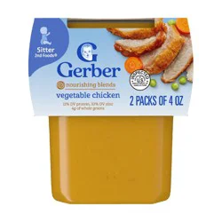 Gerber Baby Food Stage 2 Vegetable Chicken Puree Tub - 4oz/2ct