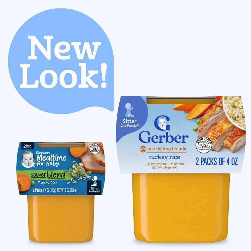 slide 2 of 10, Gerber Baby Food Stage 2 Turkey Rice Puree Tub - 4oz/2ct, 2 ct; 4 oz