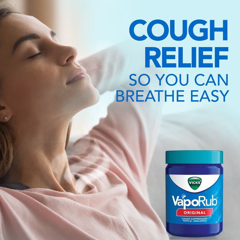 slide 4 of 8, Vicks VapoRub Cough Suppressant Topical Chest Rub & Analgesic Ointment - 3.53oz, 3.53 oz