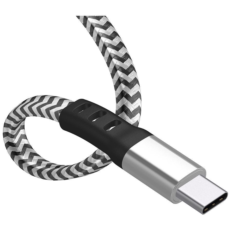 slide 3 of 4, Just Wireless USB-C to USB-C Flat Cable 6 ft, 1 ct