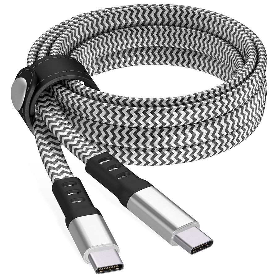 slide 1 of 4, Just Wireless USB-C to USB-C Flat Cable 6 ft, 1 ct