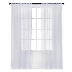 40"x84" Sheer Crinkle Window Curtain Panel White - Room Essentials™: Modern Polyester Rod Pocket, OEKO-TEX Certified